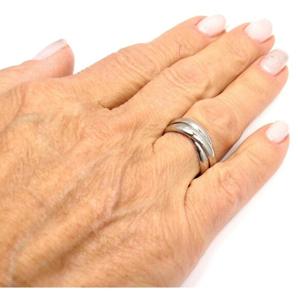 Authentic! Cartier 18k White Gold Trinity Band Ring Size 53 Us 6 1/4​ - Picture 9 of 9